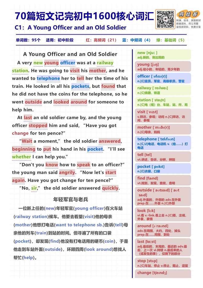 小初高短文记单词 第 2 张