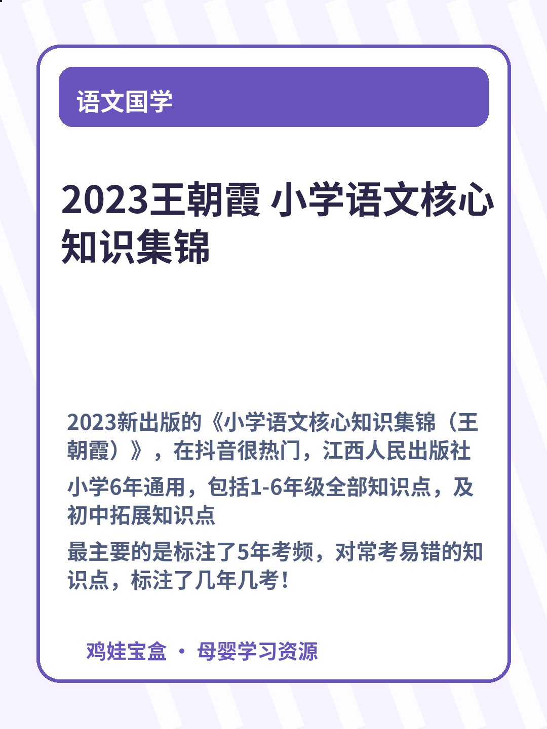 2023王朝霞 小学语文核心知识集锦 第 3 张